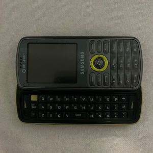 old samsung slide phone, lime green